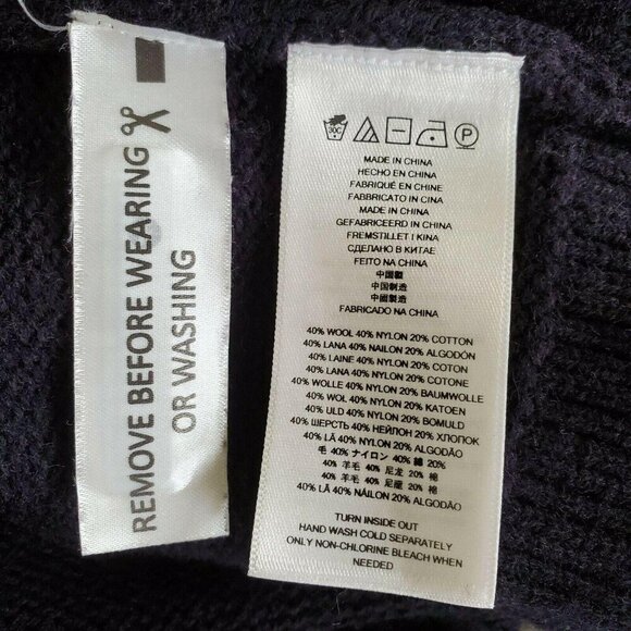 Michael Kors Navy Knit Cardigan Wrap Size S Wool Blend Long Sleeve Shawl Collar - Picture 9 of 9